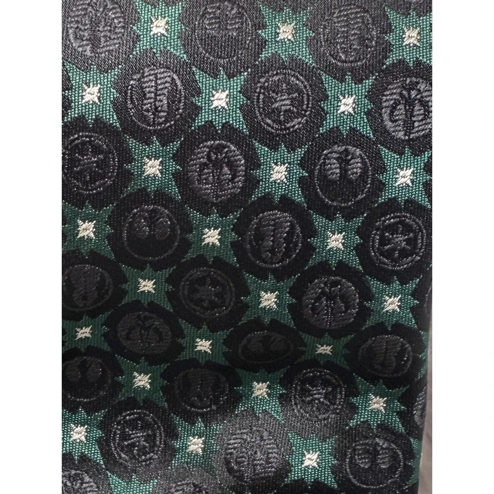 Star Wars Mens Necktie Black Green Geometric Galactic Empire Rebel Alliance Logo